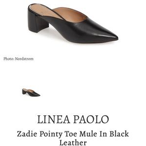 Línea Paolo - Zadie Pointy Toe Mule in Black Leather